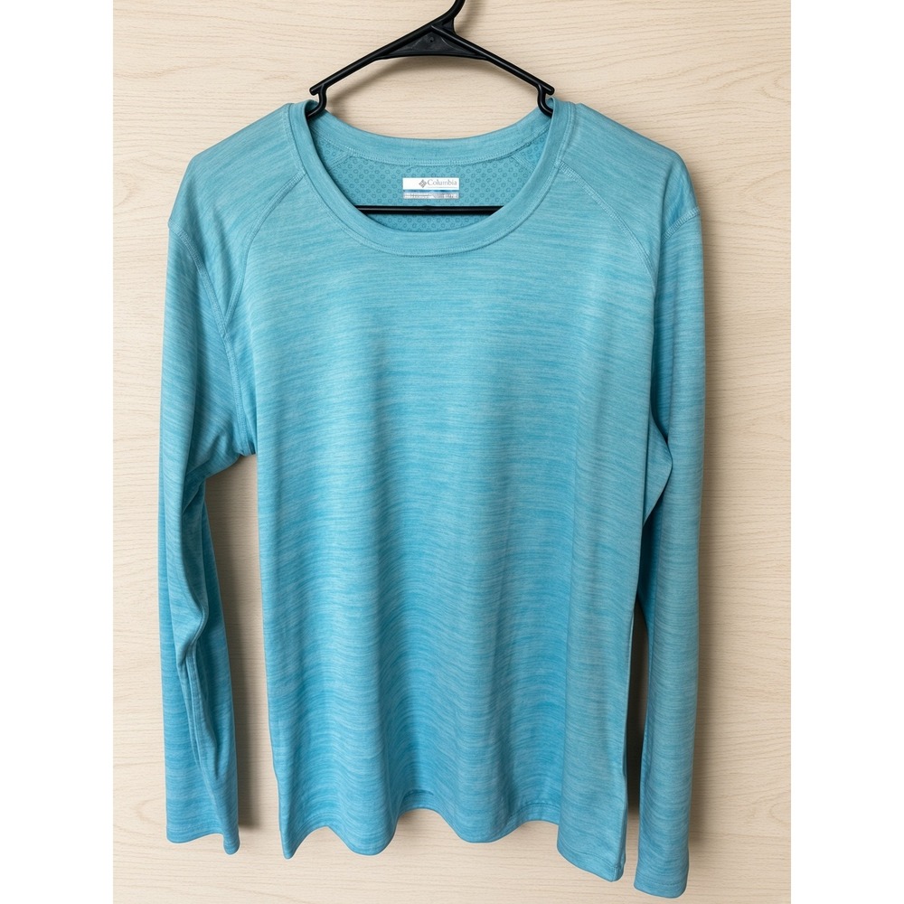 Columbia Womens Omni-Freeze Zero Long Sleeve Active Top Blue Space Dye XL
